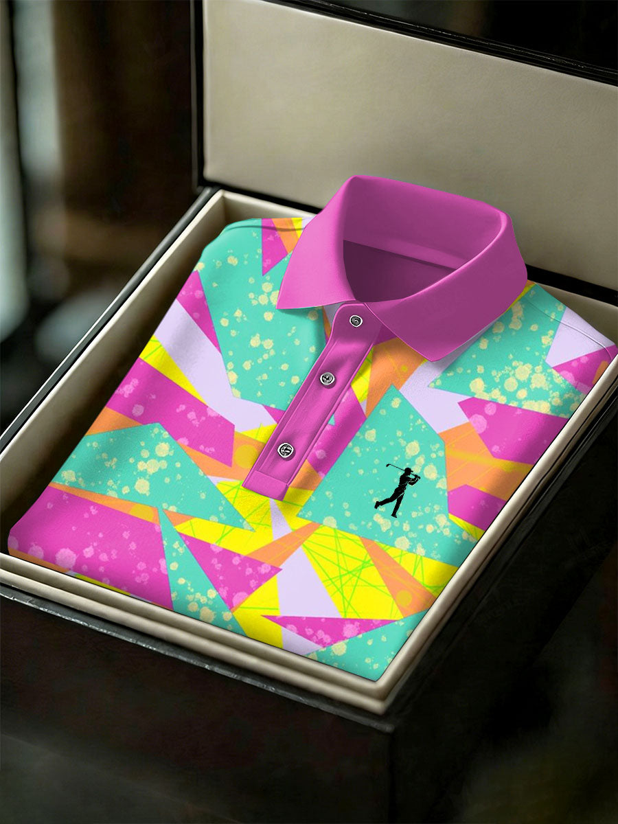 Men's Vintage Business Style Printed Casual Polo Shirt