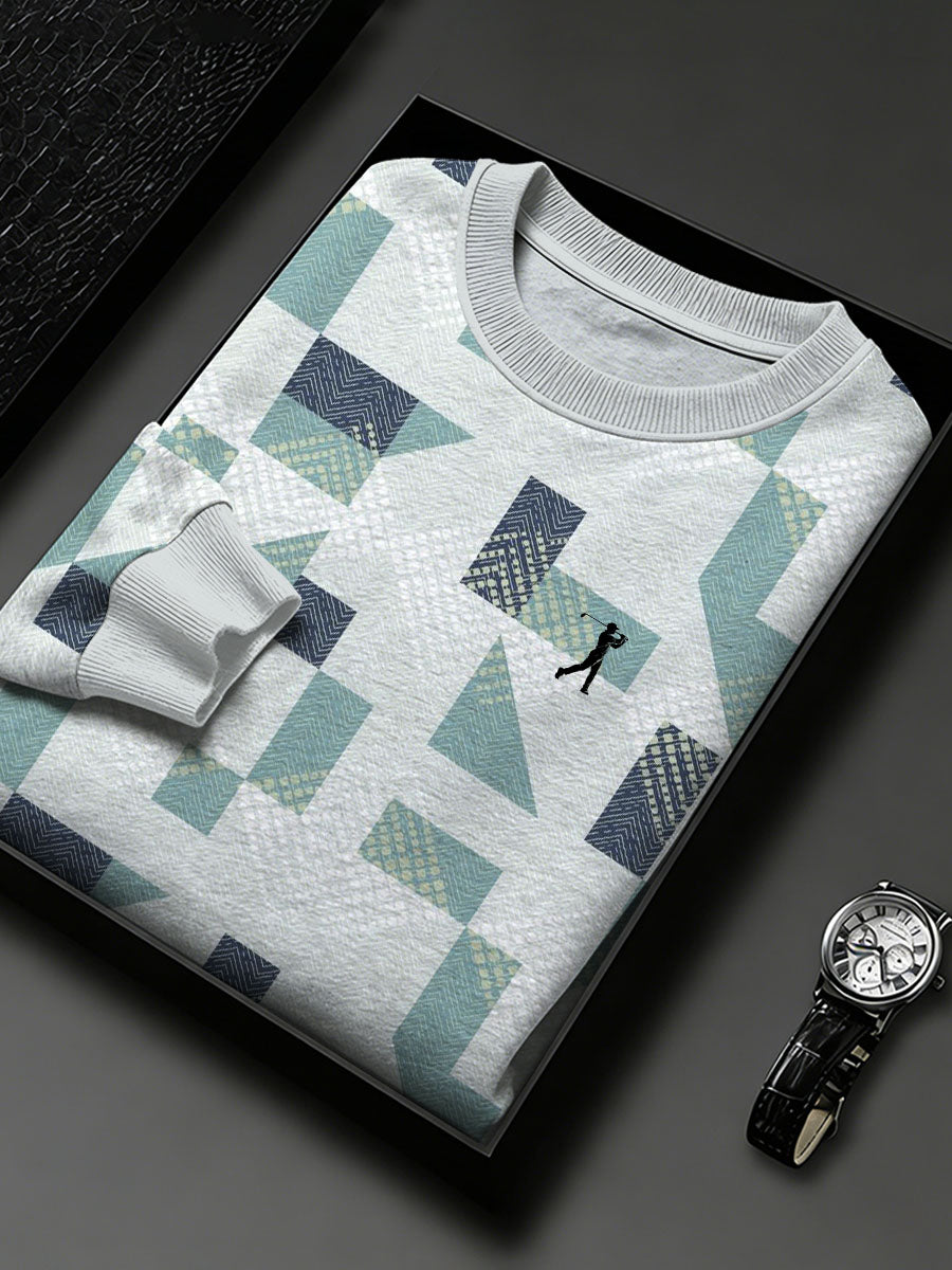 Men's Vintage Business Style Printed Casual Sweatshirt