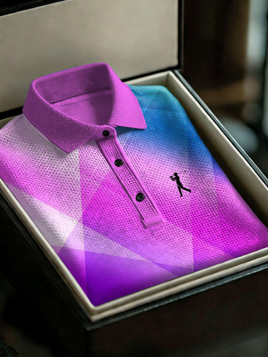 Men's Vintage Business Style Printed Casual Polo Shirt