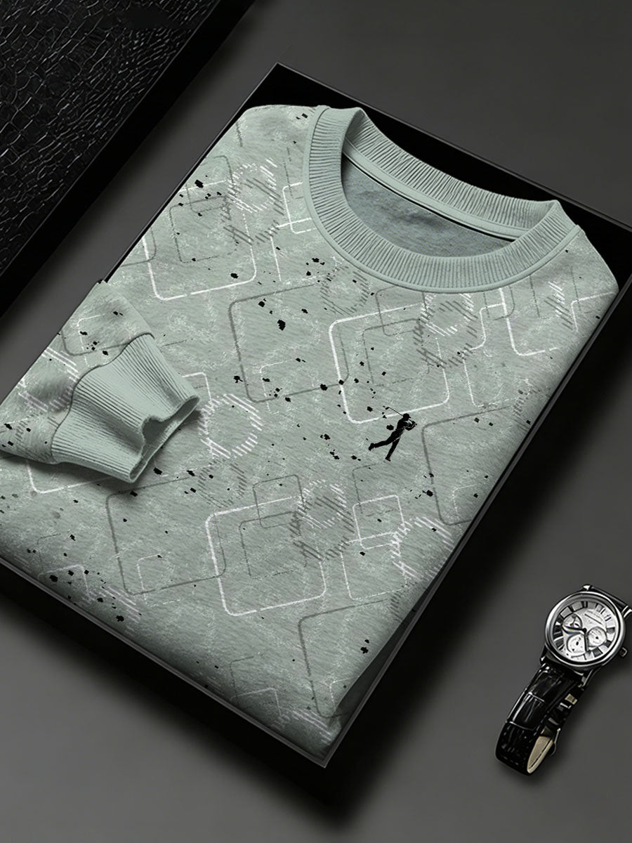 Men's Vintage Business Style Printed Casual Sweatshirt