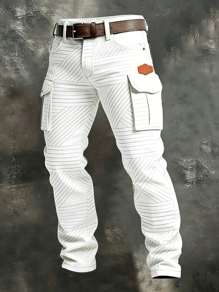 Men's Retro Business Style Casual Work Trousers