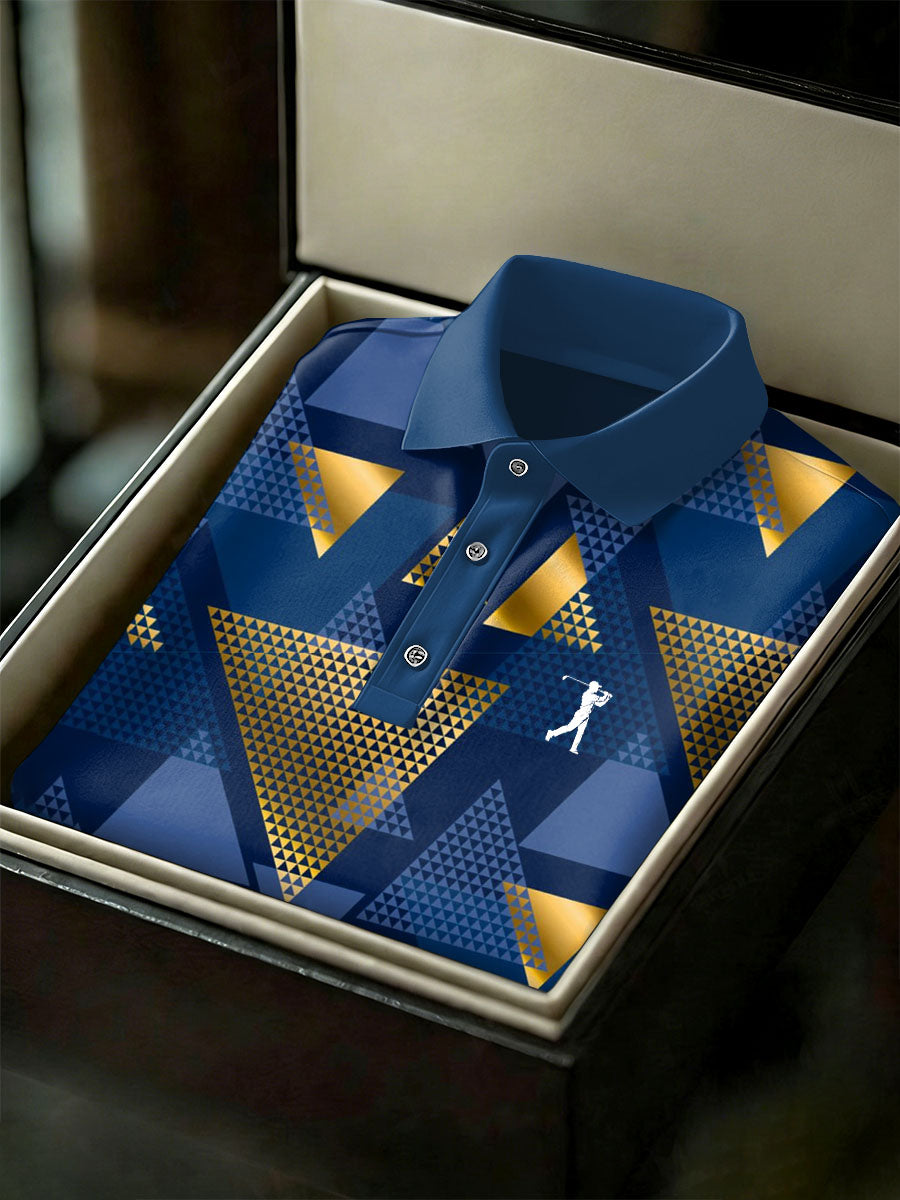 Men's Vintage Business Style Printed Casual Polo Shirt