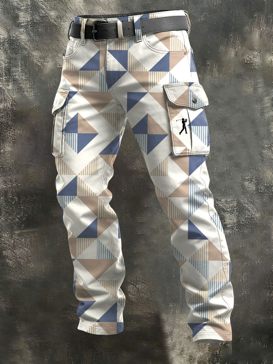 Men's Vintage Business Style Printed Casual Long Pants