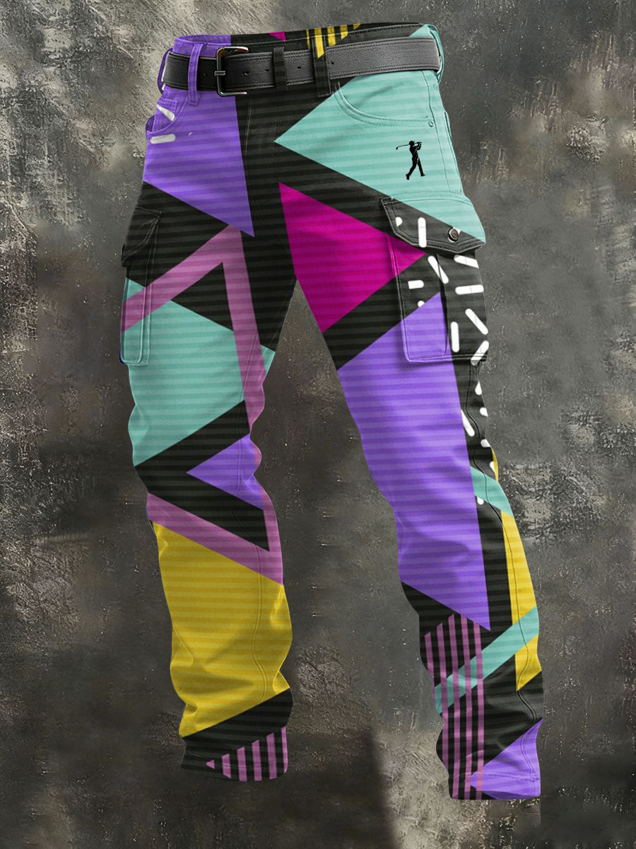 Men's Vintage Business Style Printed Casual Long Pants