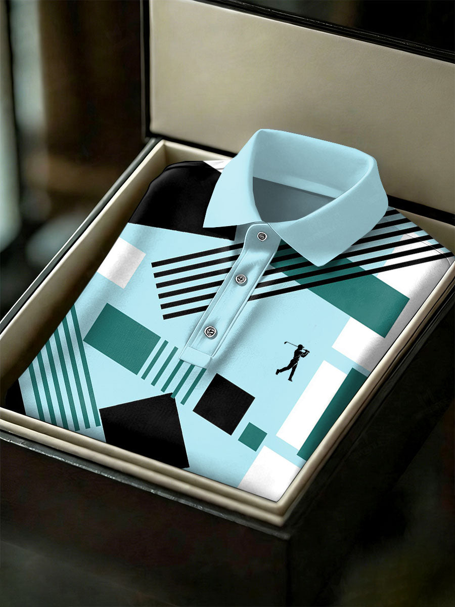 Men's Vintage Business Style Printed Casual Polo Shirt