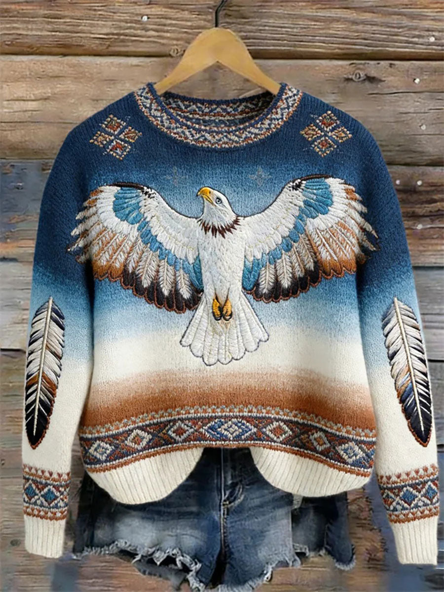 Women's Eagle Print Casual Sweatshirt