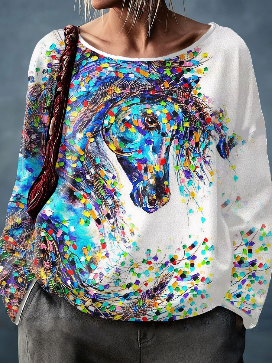 Women's Horses Art Printed Tops