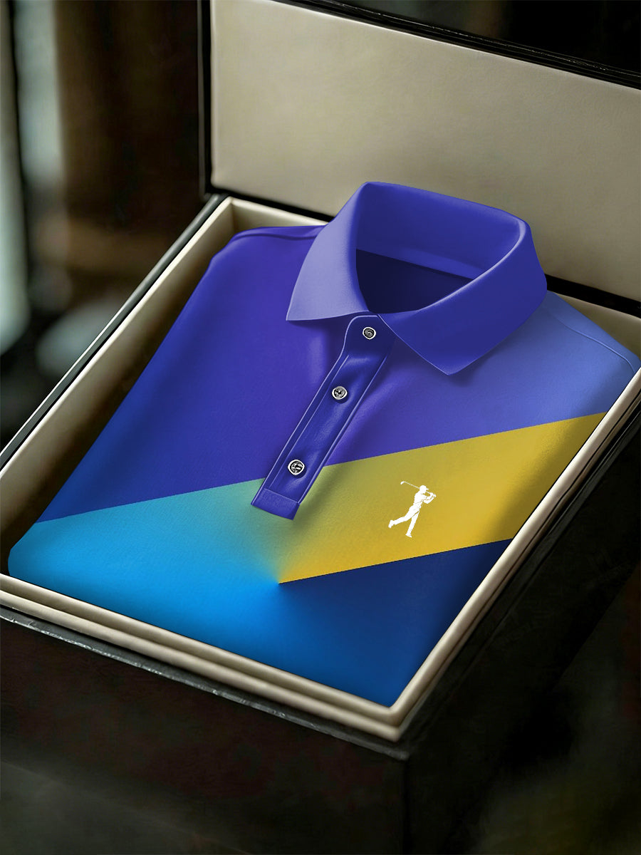 Men's Vintage Business Style Printed Casual Polo Shirt