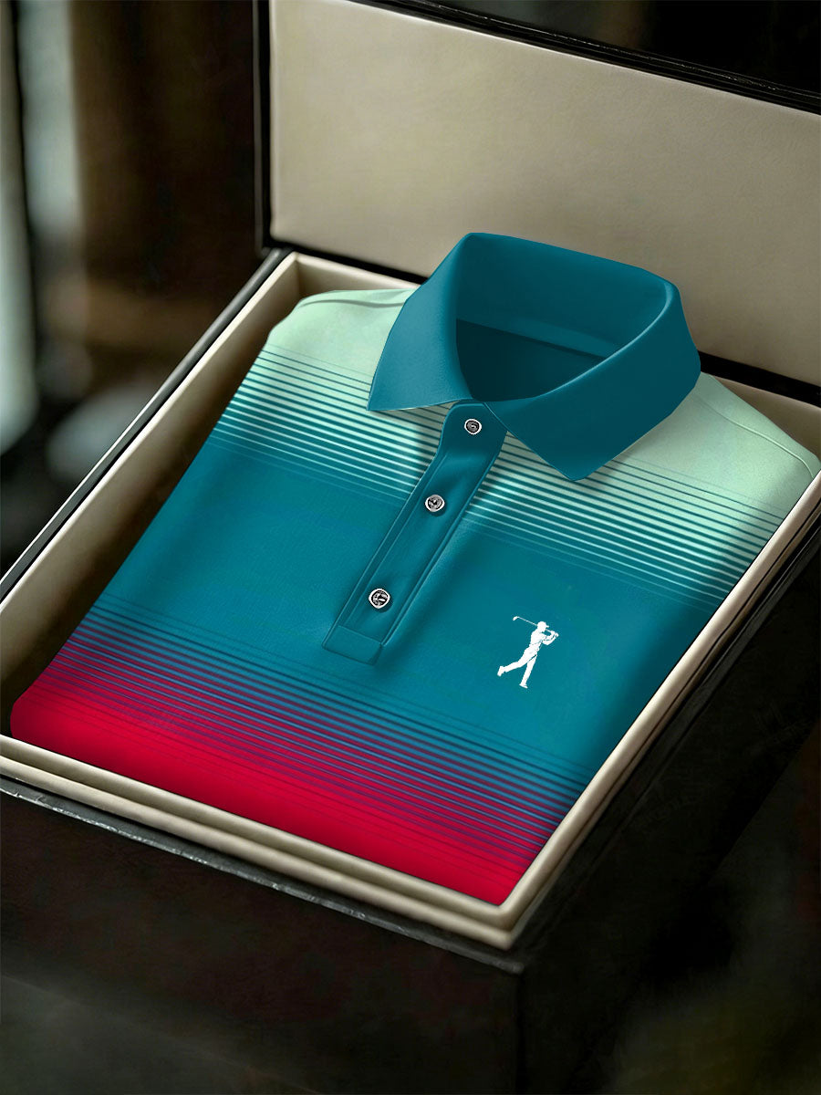 Men's Vintage Business Style Printed Casual Polo Shirt