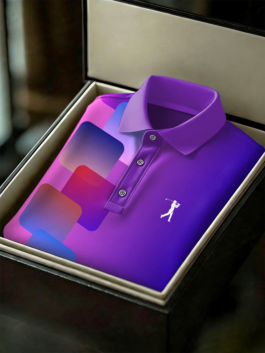 Men's Vintage Business Style Printed Casual Polo Shirt