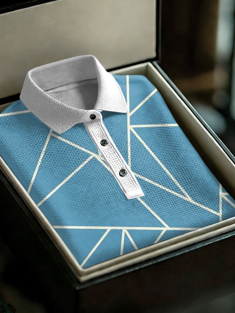 Men's Vintage Business Style Printed Casual Polo Shirt