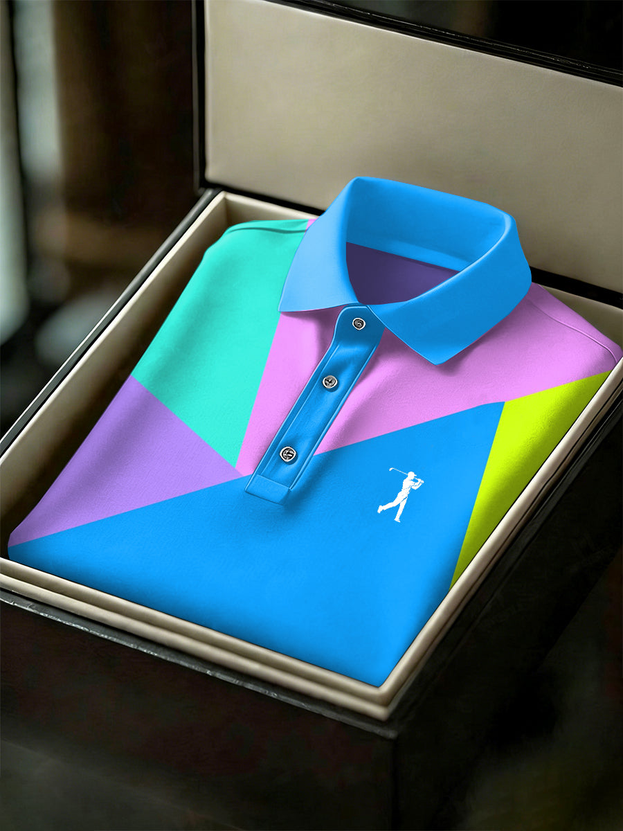 Men's Vintage Business Style Printed Casual Polo Shirt