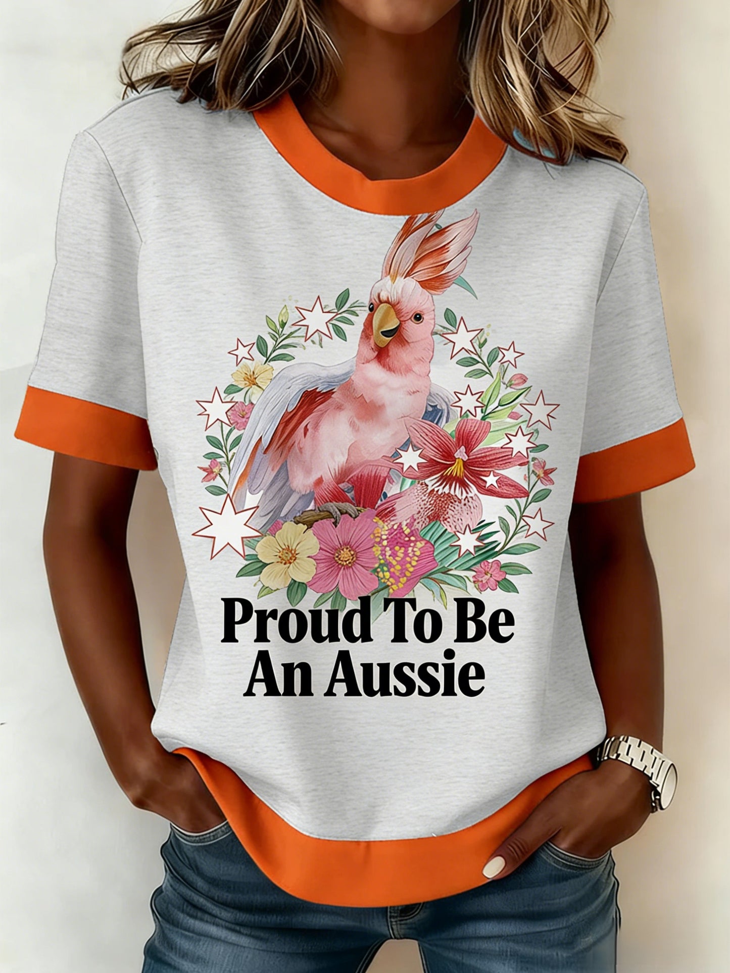 Women's Vintage Proud To Be An Aussie Casual Comfortable Short Sleeve T-Shirt