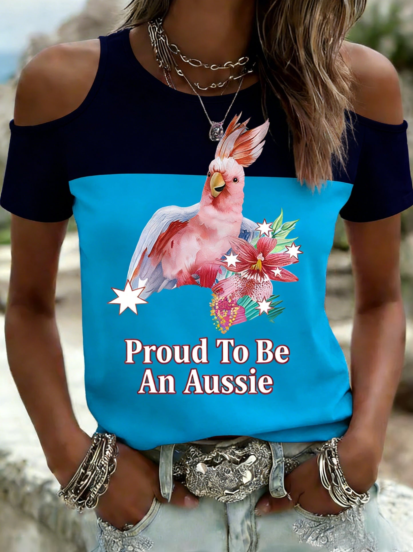 Women's Vintage Proud To Be An Aussie Casual Comfortable Short Sleeve T-Shirt
