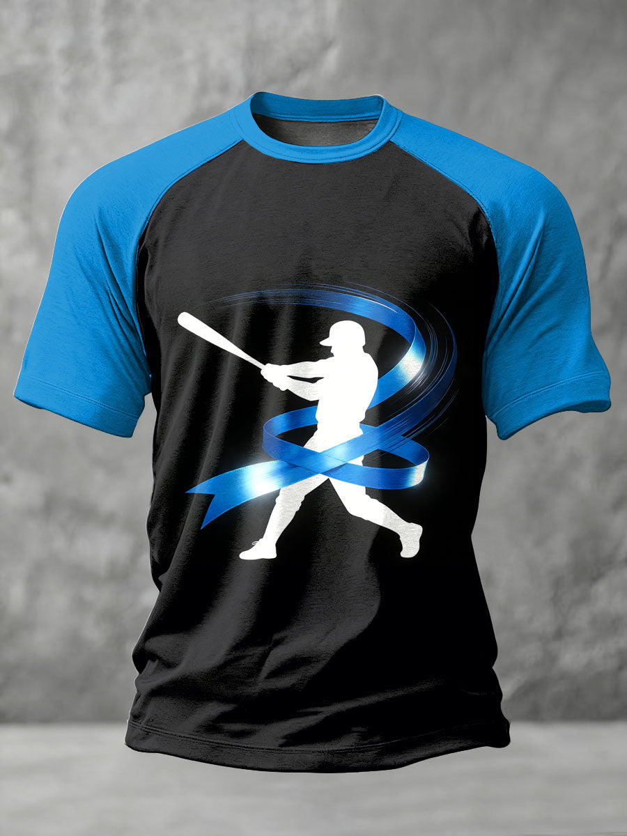 Retro Prostate Cancer Awareness Print Casual T-shirt