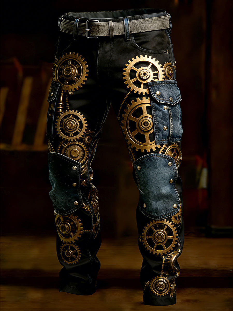 Men's Retro Business Style Casual Work Trousers