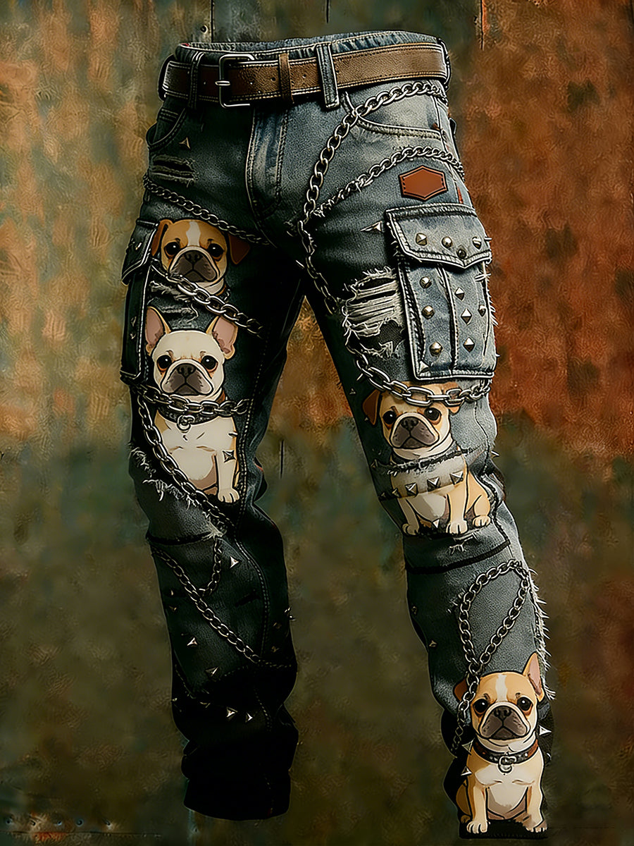 Men's Retro Business Style Casual Work Trousers