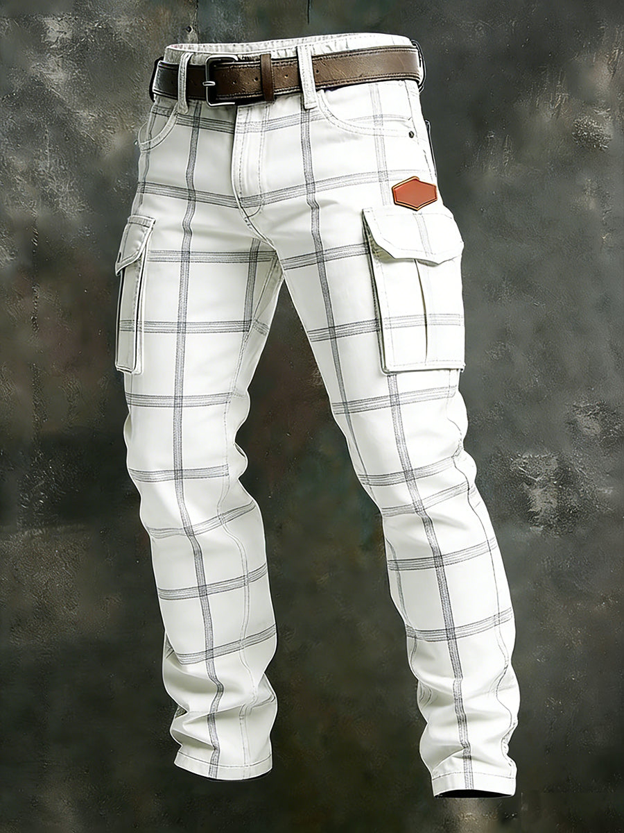 Men's Retro Business Style Casual Work Trousers