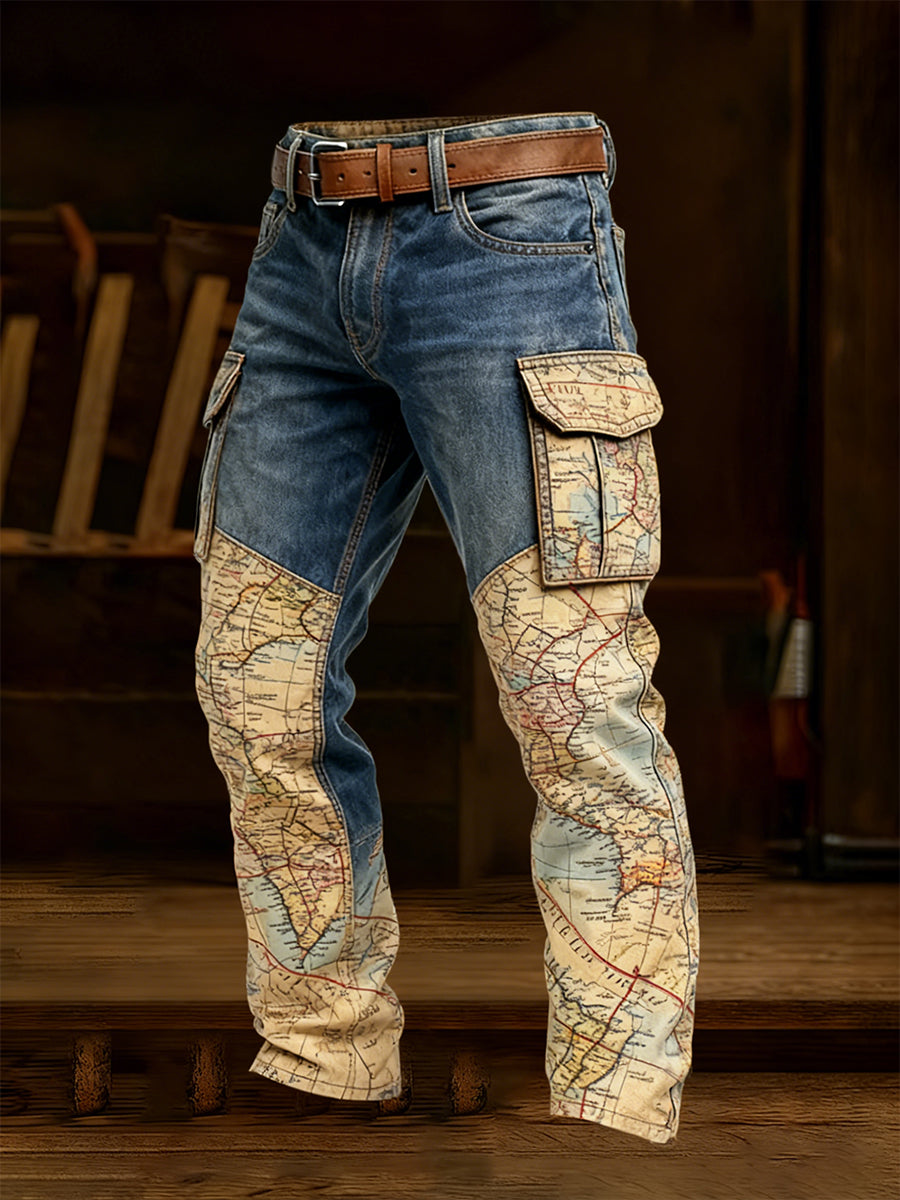 Men's Retro Business Style Casual Work Trousers