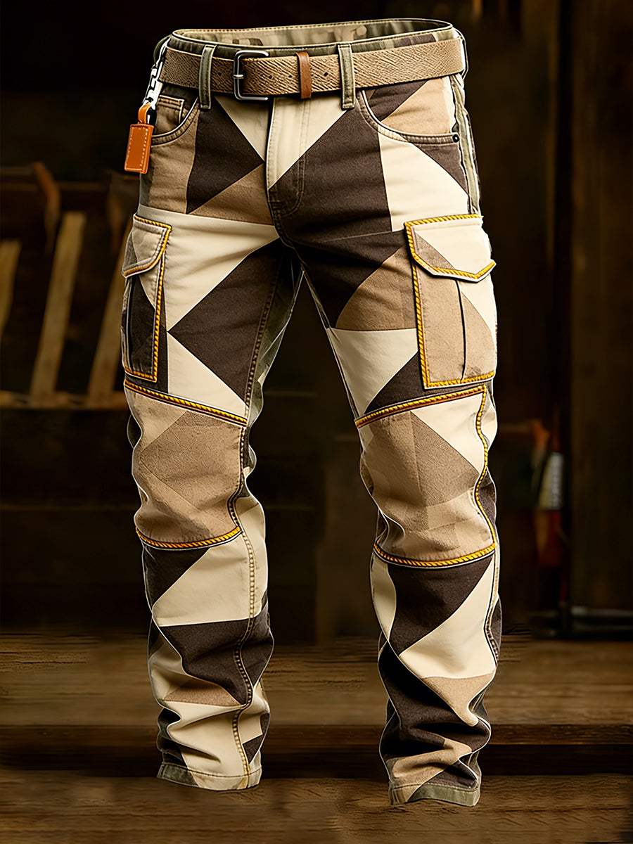 Men's Retro Business Style Casual Work Trousers