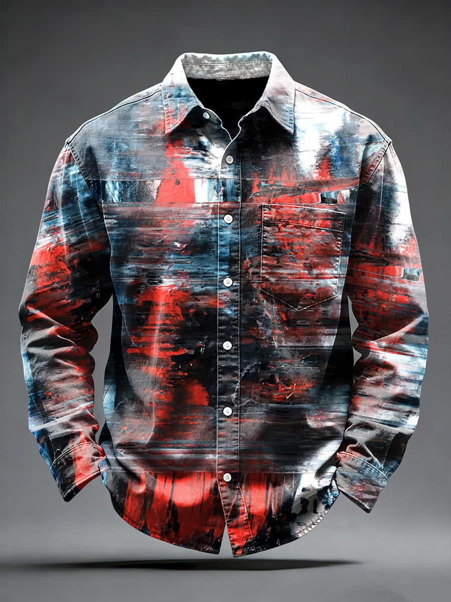 Men's Artistic Graffiti Print Fashion Casual Shirt