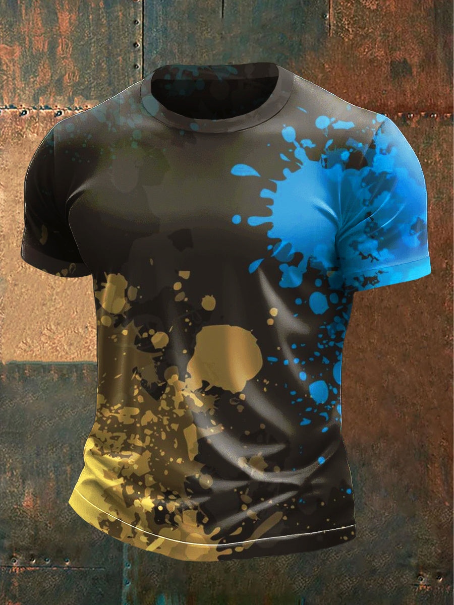Men's Minimalist Print Black Casual T-Shirt