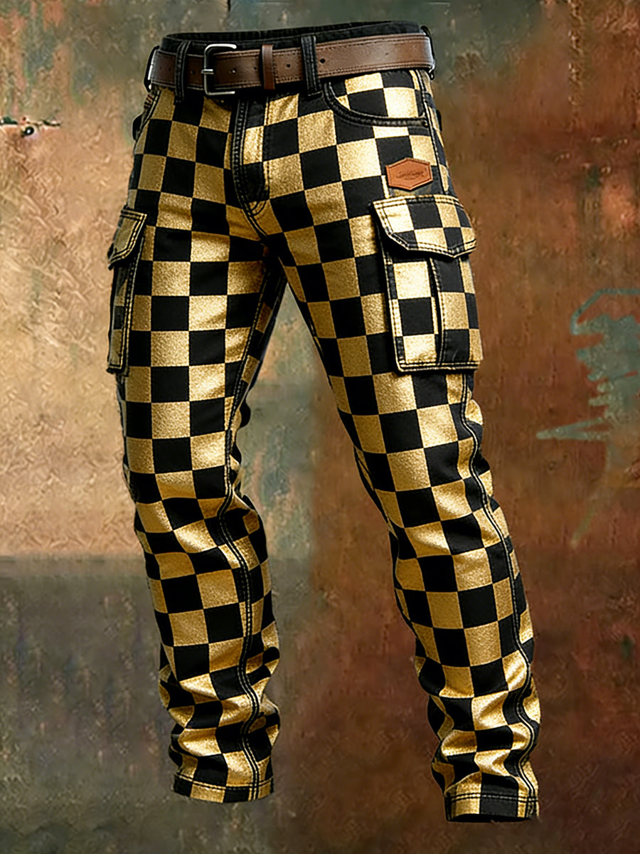 Men's Retro Business Style Casual Work Trousers