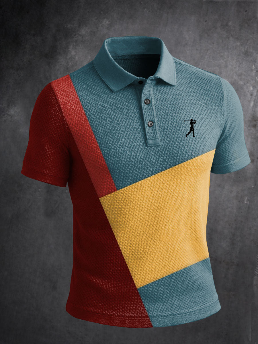 Men's Vintage Business Style Printed Casual Polo Shirt