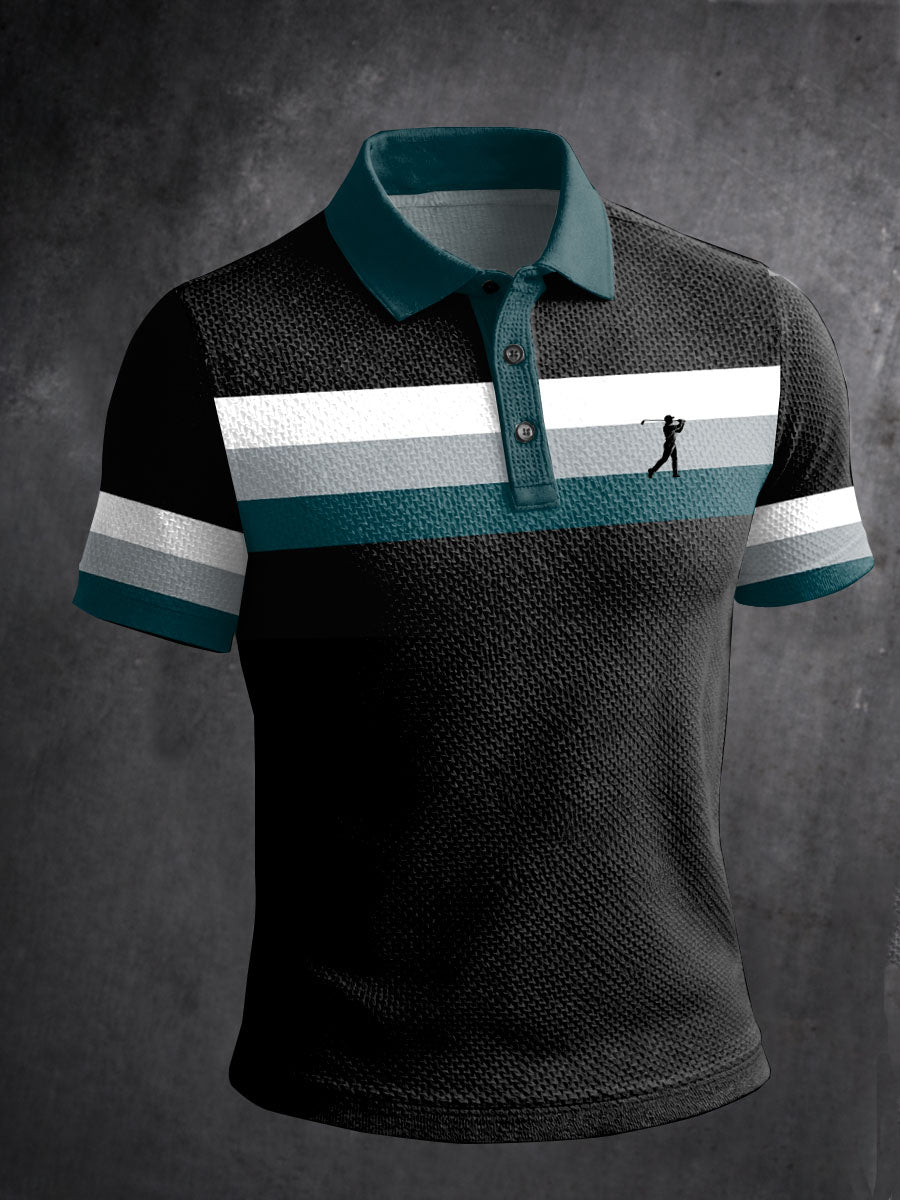 Men's Vintage Business Style Printed Casual Polo Shirt