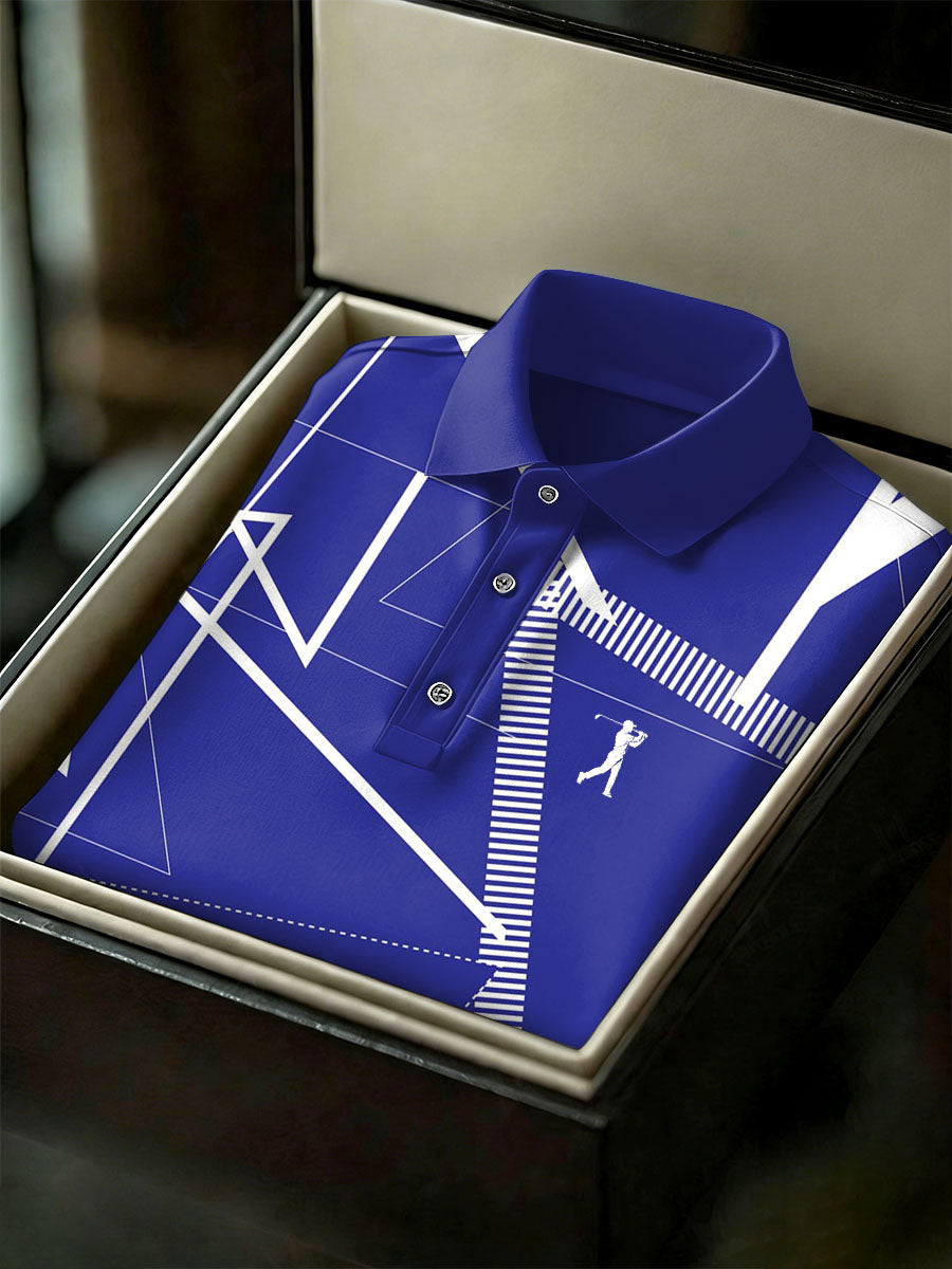 Men's Vintage Business Style Printed Casual Polo Shirt