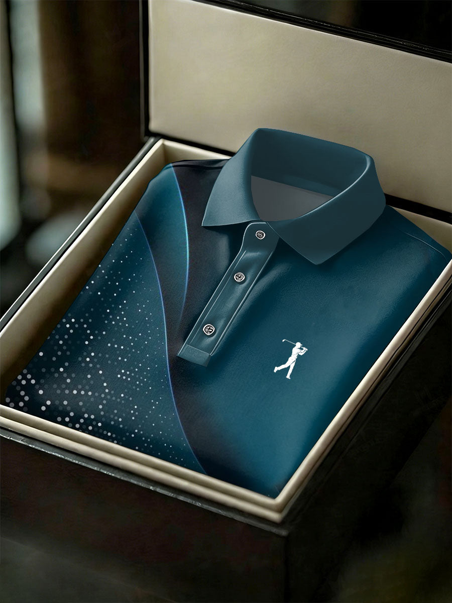 Men's Vintage Business Style Printed Casual Polo Shirt