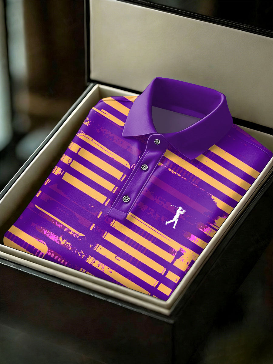 Men's Vintage Business Style Printed Casual Polo Shirt