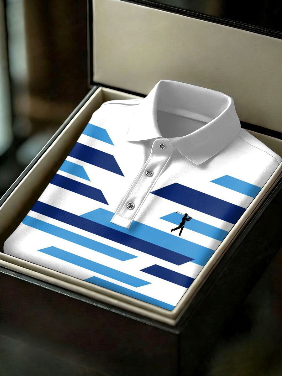 Men's Vintage Business Style Printed Casual Polo Shirt