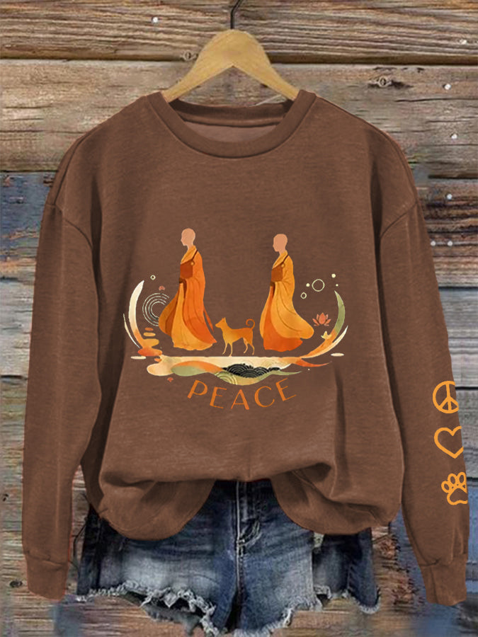 Women's Walk For Peace Print Sweatshirt