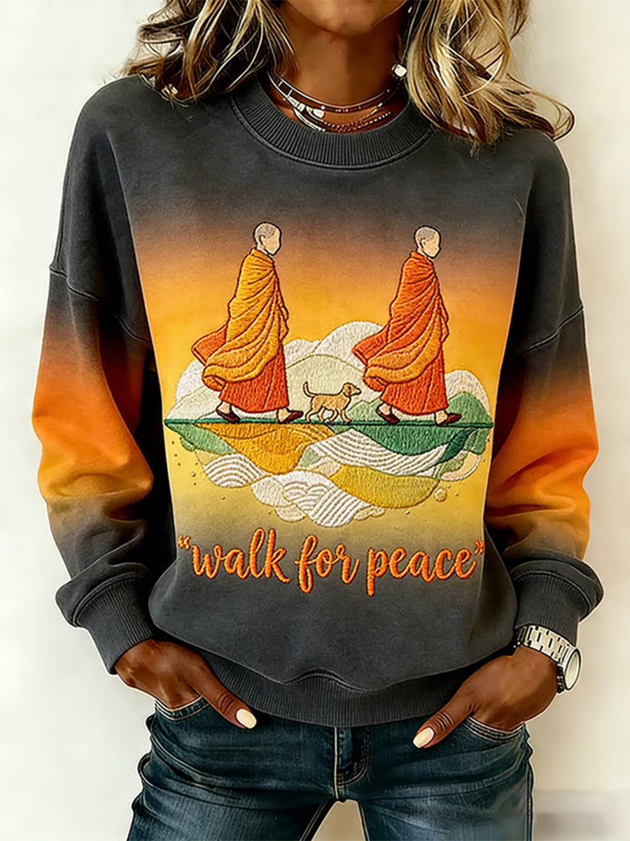 Women's Walk For Peace Print Sweatshirt