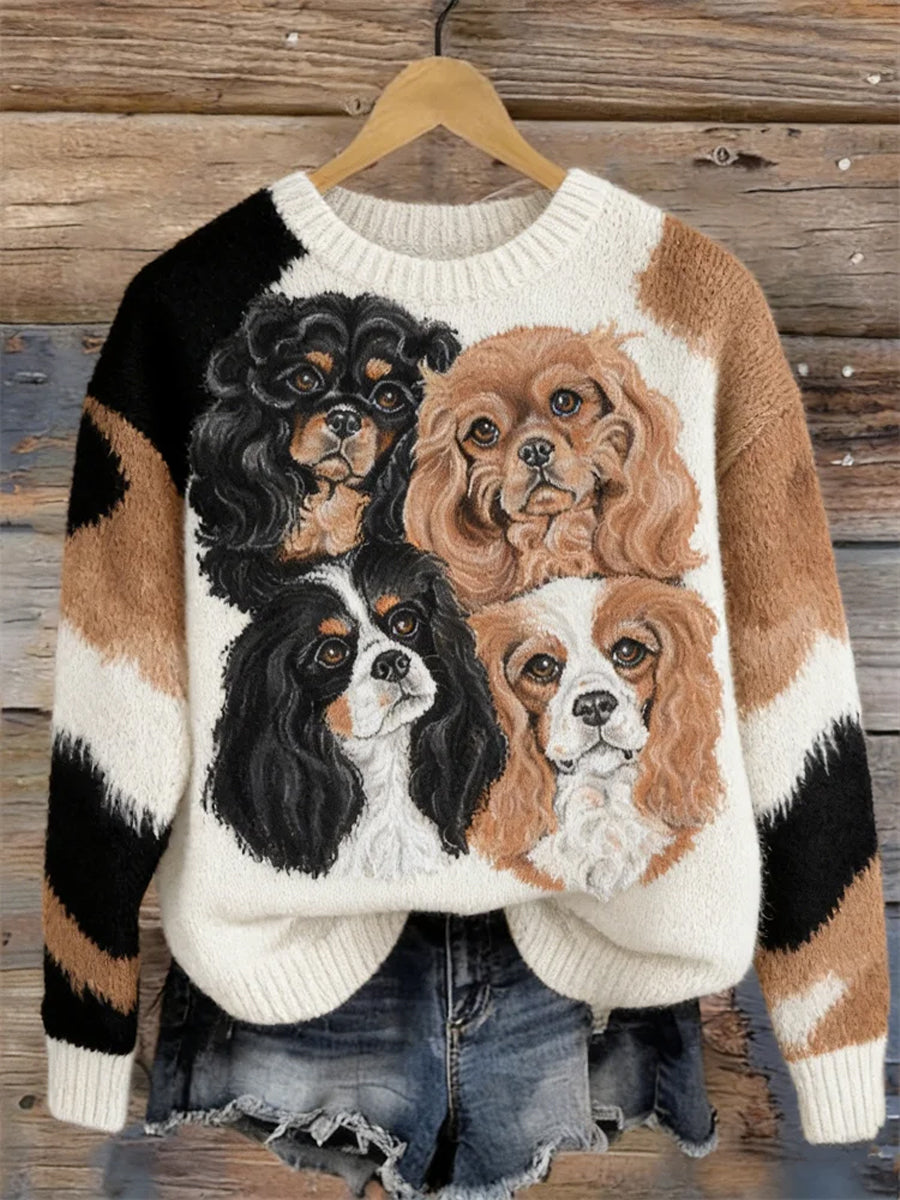 Women's Cavalier King Charles Spaniel Dogs Cozy Sweater