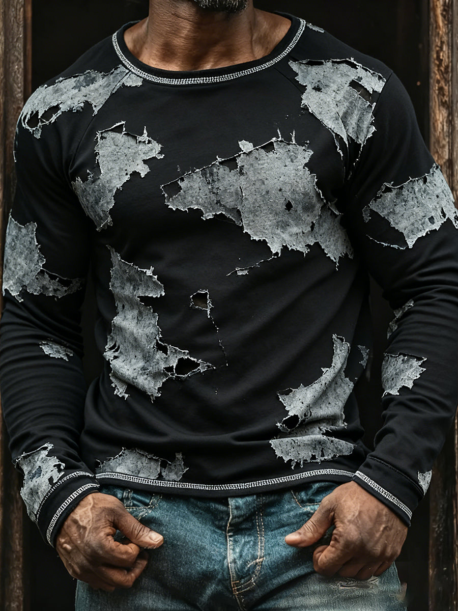 Men's Vintage Business Abstract Art Casual Top