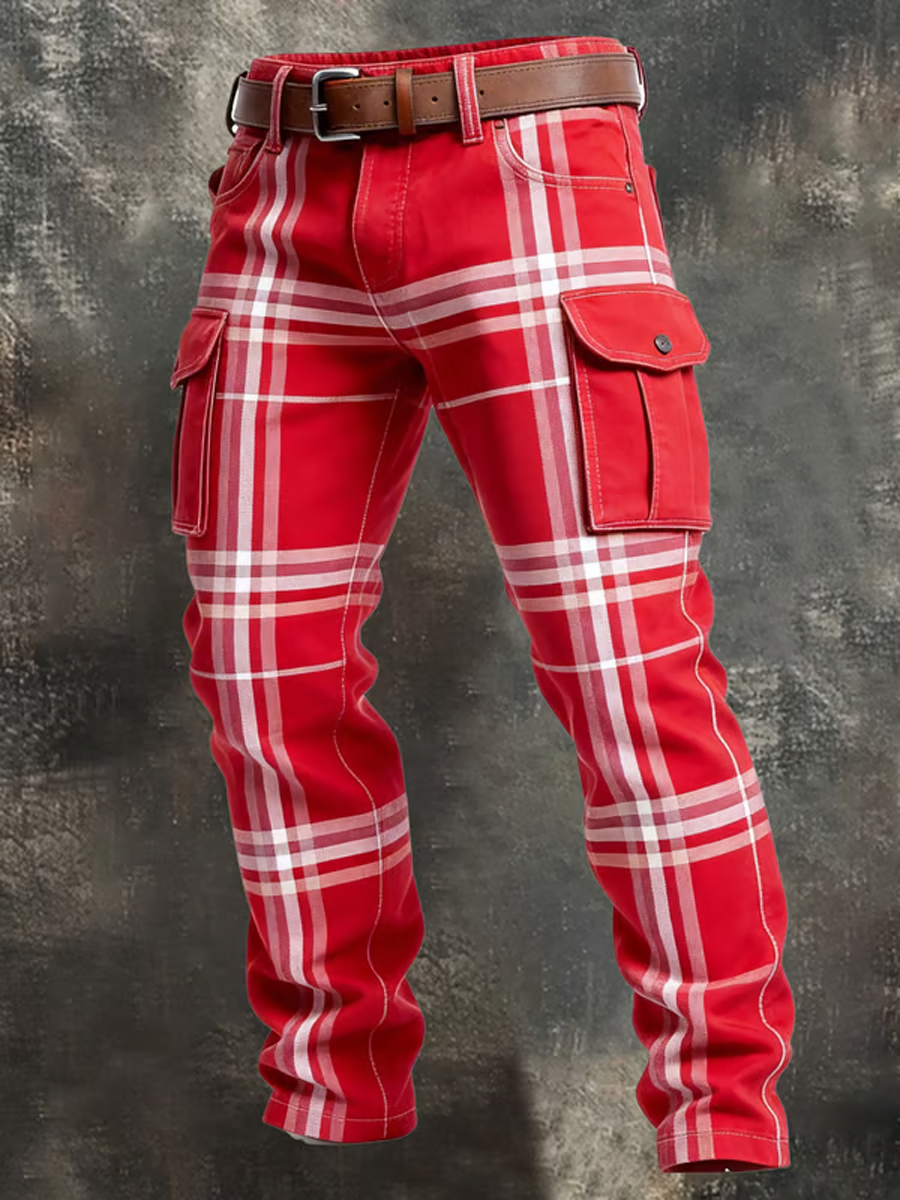 Men's Cologne Carnival Print Retro Business Style Casual Work Trousers