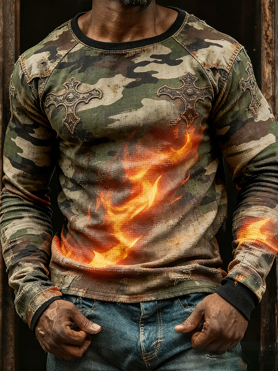 Men's Vintage Business Abstract Art Casual Top