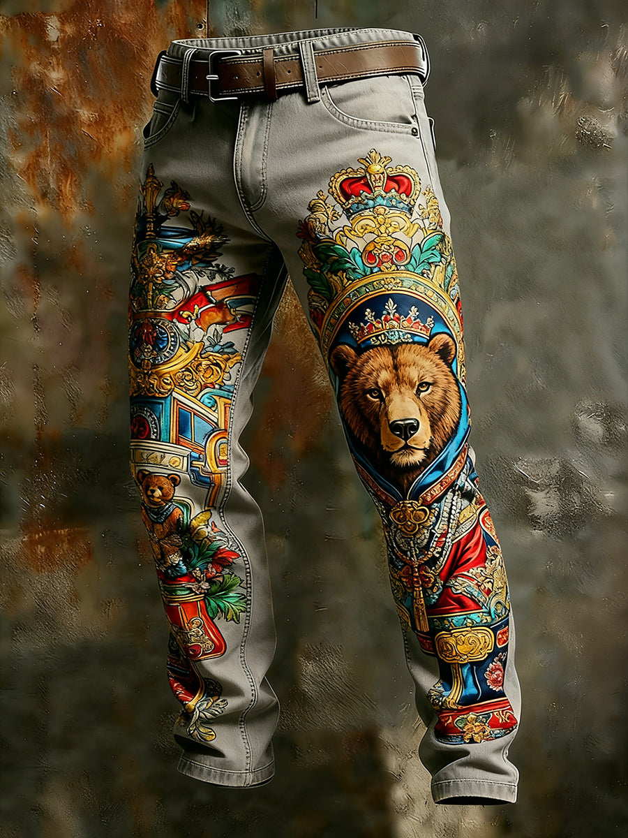Men's Retro Business Style Casual Work Trousers