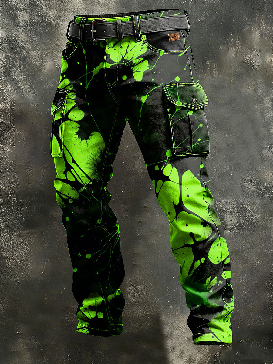 Men's Retro Vacation Business Psychedelic Art Print Casual Workwear Trousers