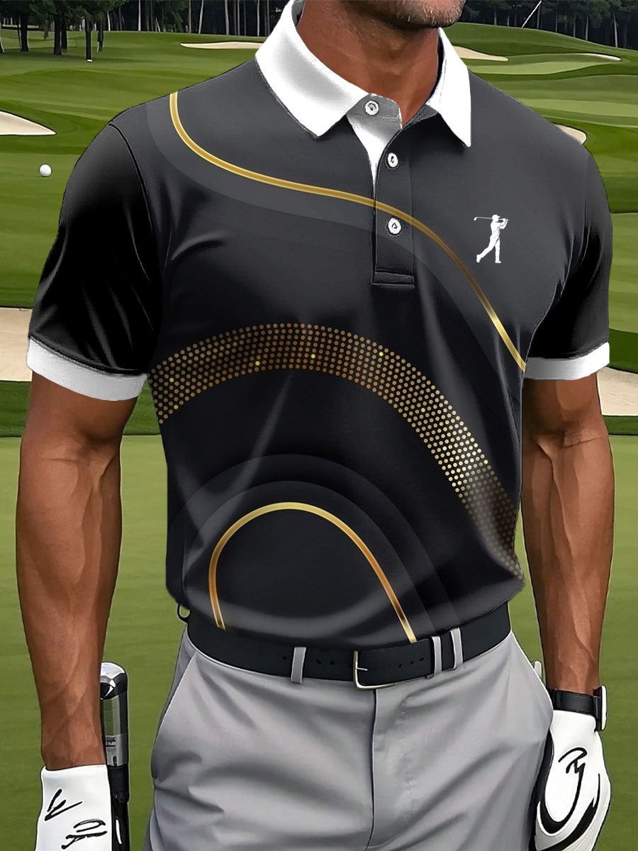 Men's Vintage Business Style Printed Casual Polo Shirt