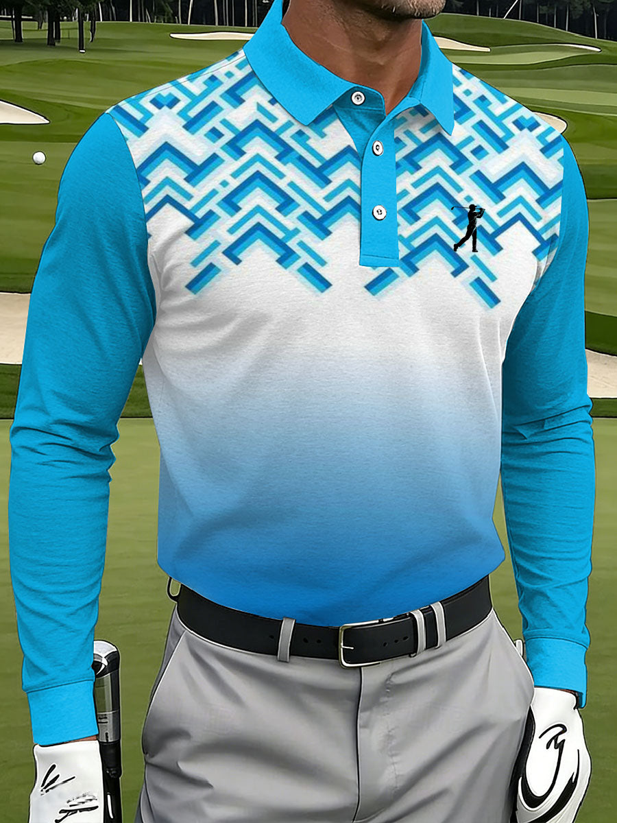 Men's Vintage Business Style Printed Casual Polo Shirt