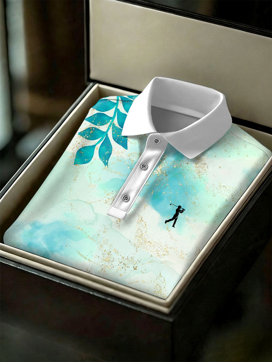 Men's Vintage Business Style Printed Casual Polo Shirt