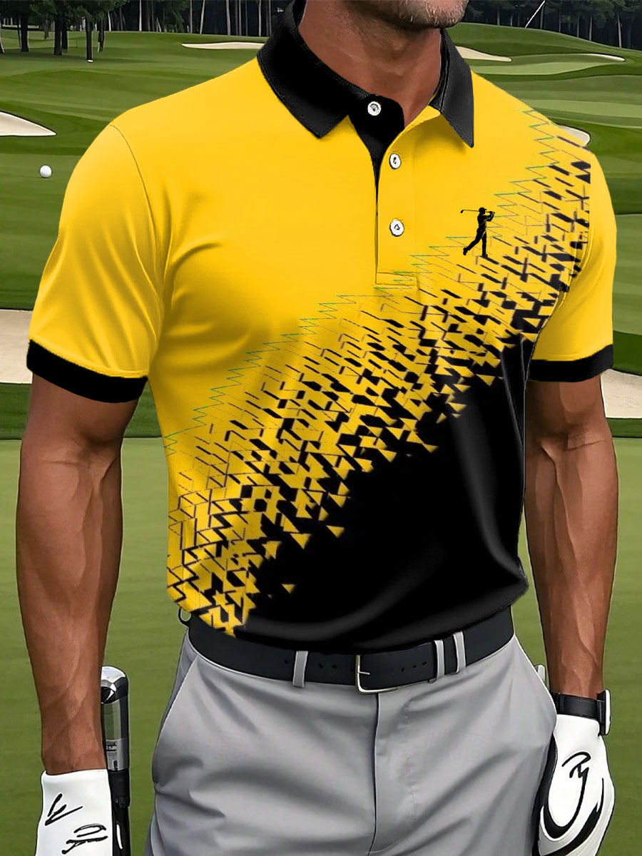 Men's Vintage Business Style Printed Casual Polo Shirt