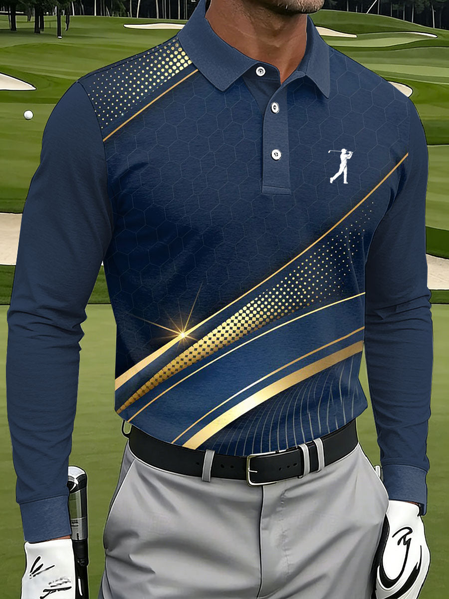 Men's Vintage Business Style Printed Casual Polo Shirt