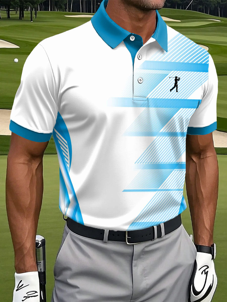 Men's Vintage Business Style Printed Casual Polo Shirt