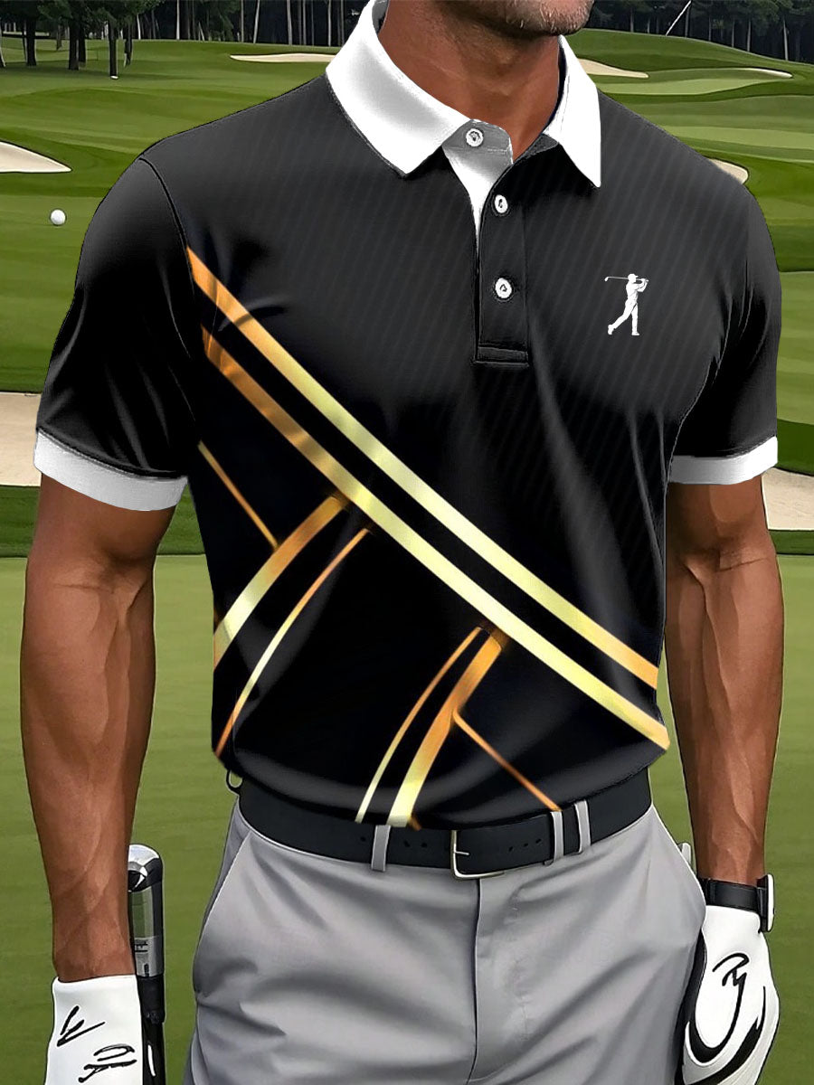 Men's Vintage Business Style Printed Casual Polo Shirt