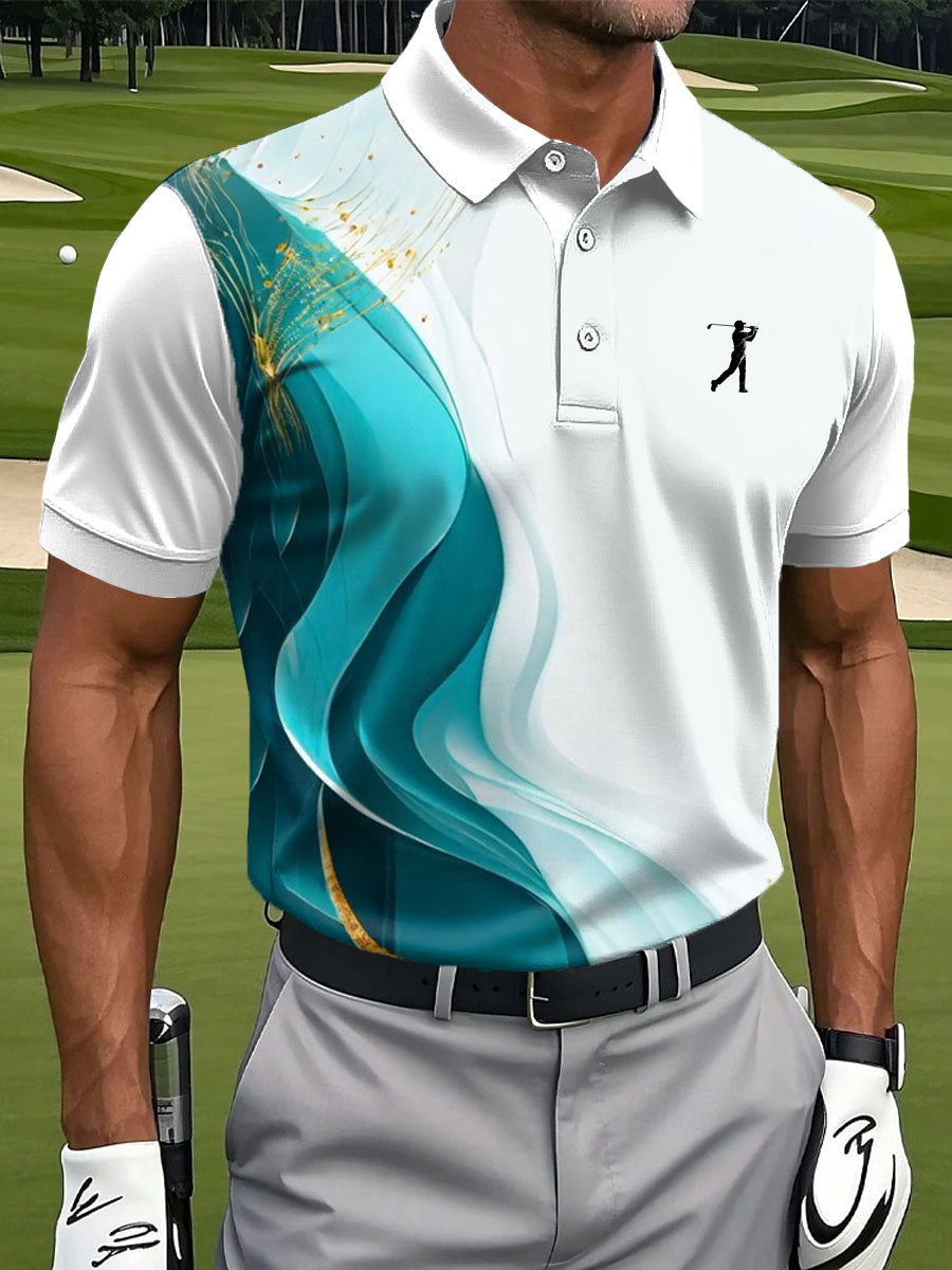 Men's Vintage Business Style Printed Casual Polo Shirt