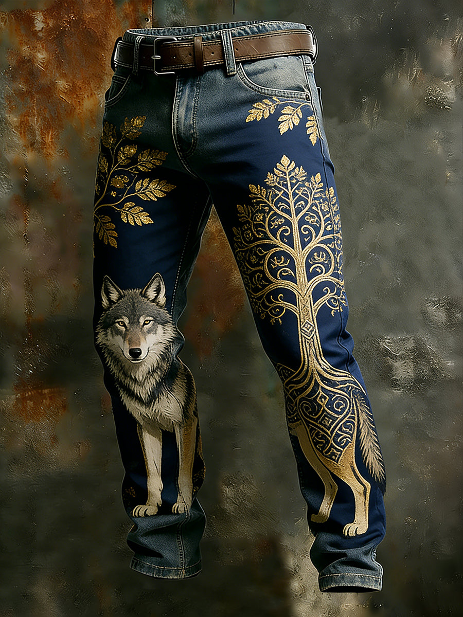 Men's Retro Business Style Casual Work Trousers